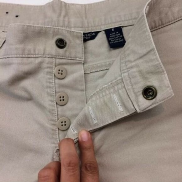 Vintage American Eagle Outfitters Pants Corduroy Flared Size 6 Beige Y2k - Picture 5 of 12